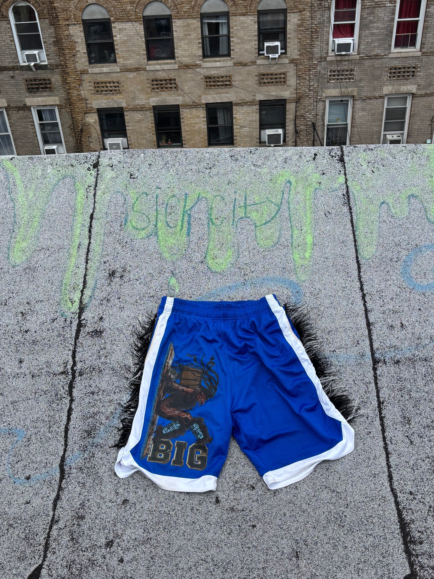 Blue Lampshade Style Shorts