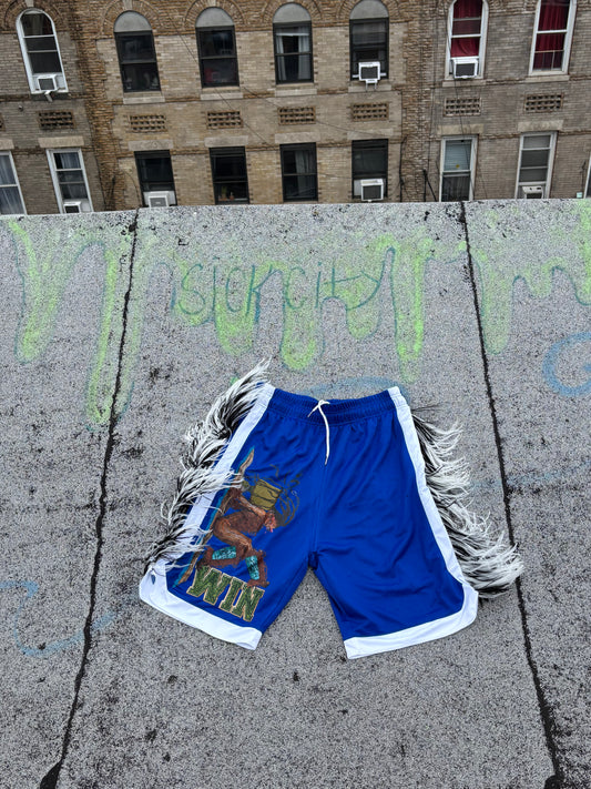 Blue Lampshade Style Shorts